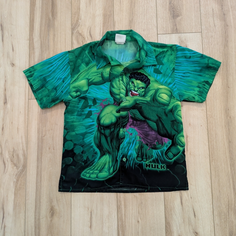 Y2K Marvel Hulk Graphic Shirt (Kids Large)